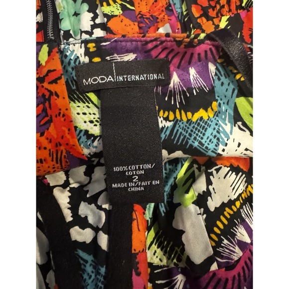 Vintage Moda International Women's Floral Colorful Spaghetti Strap Dress Sz 2 - Picture 6 of 8